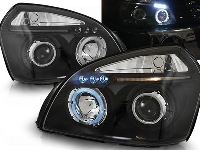 Headlights for Hyundai Tucson 2004-2007 2008 2009 2010 VR-1345 Angel Eyes Black