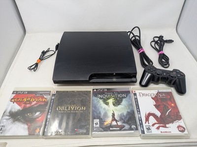 Sony PlayStation 3 PS3 Slim Console /4 Games 2 Controllers Tested