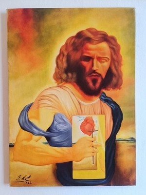 Salvador Dali, Handmade Oil Painting On Canvas, Signed, Stamped  50cm x 70cm