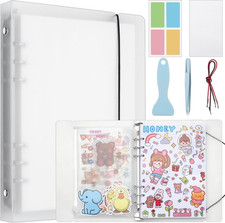 Reusable Sticker Album, 100 Sheets, Collecting Book with Pockets, A5