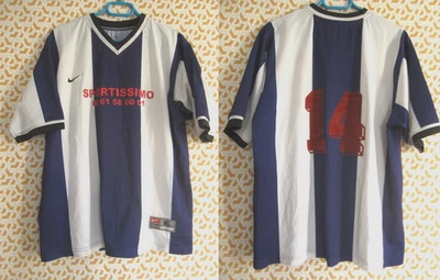 Maillot Nike Sportissimo Porté Match Worn #14 Rayé 90'S vintage Jersey - XL - Photo 1/4