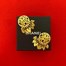 Chanel Coco Mark Earrings Accessory Women Gold One Size