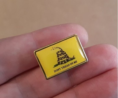 Gadsden Don't Tread On Me Rectangle Motorcycle Bike Hat Cap Lapel Pin
