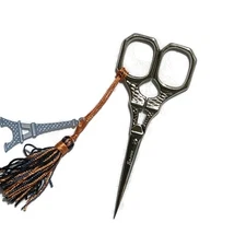 Sajou French Embroidery Scissor - Silver Eiffel Tower - Tassel & Charm