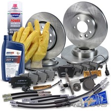 ATEC BREMSSCHEIBEN+BREMSBELÄGE BREMSSCHLAUCH VORNE+HINTEN FÜR VW MULTIVAN BUS T5