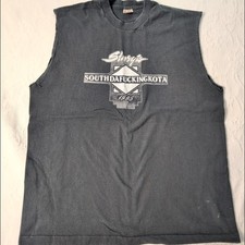 Vintage 1995 Sturgis Southdafuckingkota Tank Top Shirt Black XL Made In USA
