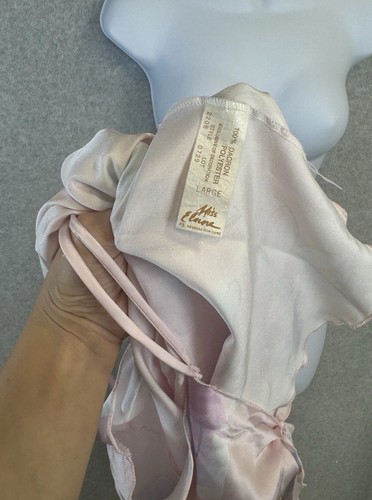 VTG Miss Elaine Baby Doll Robe & Dress Set L Pink Pastel Floral ILGWU Union USA - Imagen 6 de 24