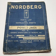 Nordberg Railroad Machinery Nw Power Jack Parts List Instruction Manual 1951 Nordberg Railroad Machinery Nw Power Jack Parts List Instruction Manual 1951