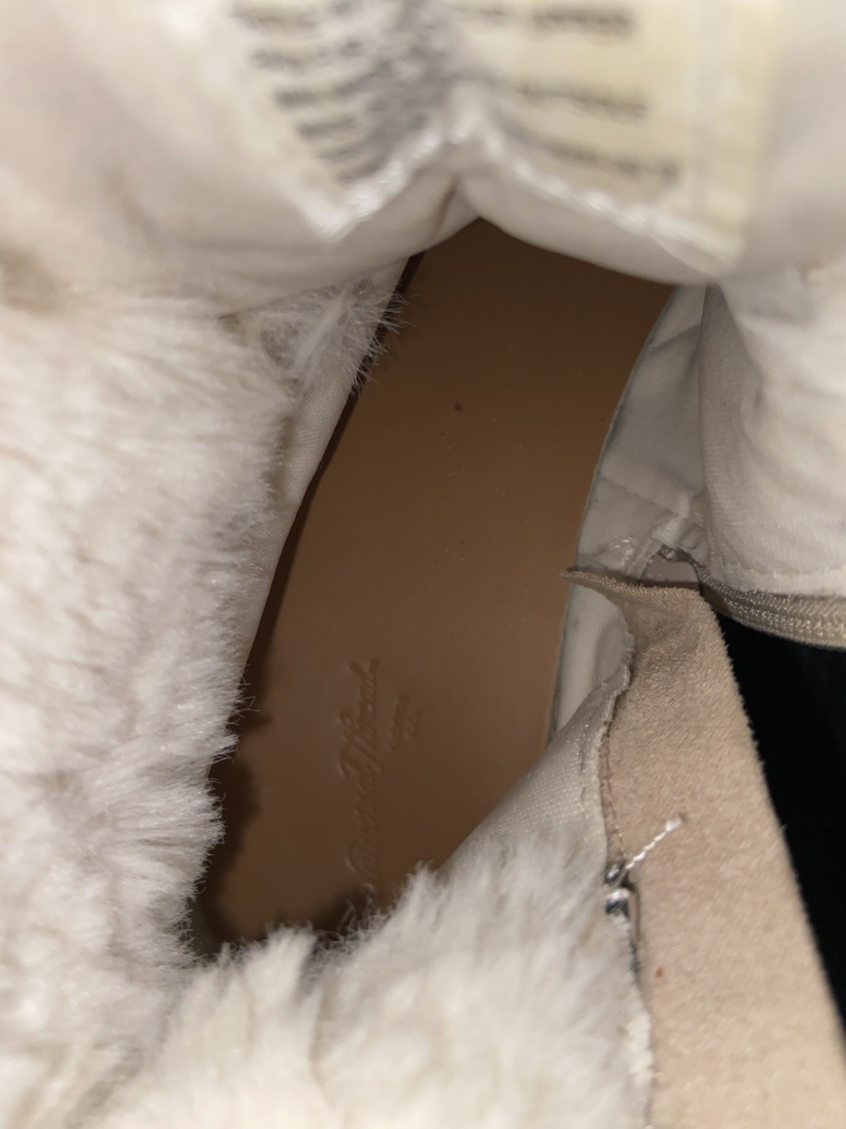 Universal Thread Beige Fur Lined Zip Up Ankle Boo… - image 11