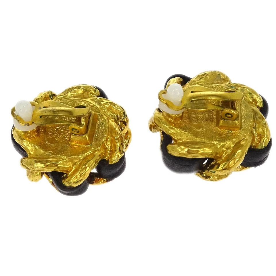 Chanel Artificial Pearl Button Earrings Clip-On Gold 93A 125137 - Image 3 of 4