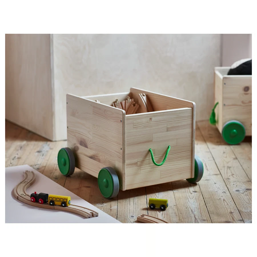 Totalmente Nuevo IKEA Madera FLISAT Almacenamiento de Juguetes con Ruedas Caja para Niños con Ruedas Foto 2 de 4