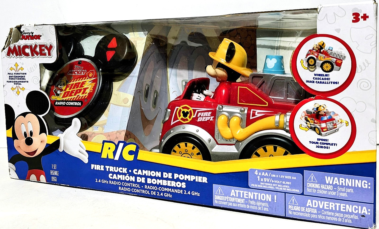 Disney - Mickey Mouse - Radio Control - Toy R/C Fire Truck -
