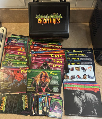 Weird n  Wild Creatures Huge Lot w/Case + Hundreds of Cards, Power Ups, Trivia