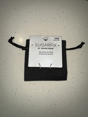 Sugarfix by Baublebar 14k plattiert Sterling Silber Kristall Ohrringe Creolen und Tasche