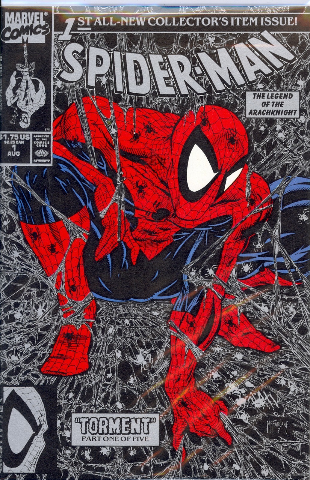 Spider-Man #1 Todd McFarlane Silver Cover VF/NM Fast Ship! Marvel Comic