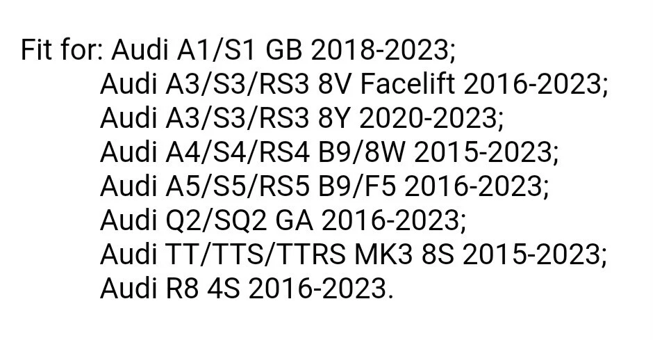 For Audi TT TTS TTRS 8S A4 S4 B9 A3 S3 8Y Q2 A5 F5 Steering Wheel Set Black - Image 4 of 4