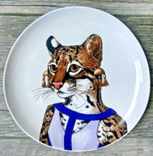 West Elm  Rachel Kozlowski  Dapper  Animal Plate Ocelot 9" NWT