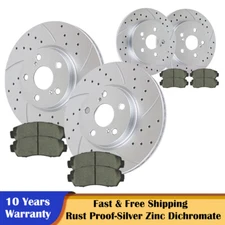 Front Rear Slotted Rotors and Brake Pads Brakes for Toyota Corolla MATRIX VIBE