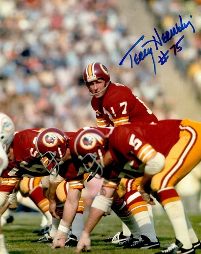Signed 8x10 TERRY HERMELING Washington Redskins Autographed photo - w/  COA