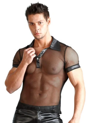 SVENJOYMENT UNDERWEAR Herren Shirt mit Polokragen Wetlook Unterwäsche Unterhemd S M L XL XXL "Maxy"