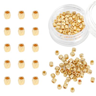 14k Gold Plated Faceted Spacer Beads 50pcs For Jewelry Making  Findings