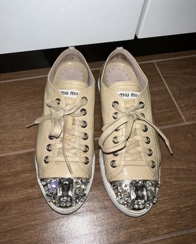 Miu Miu Crystal Cap-toe Sneakers