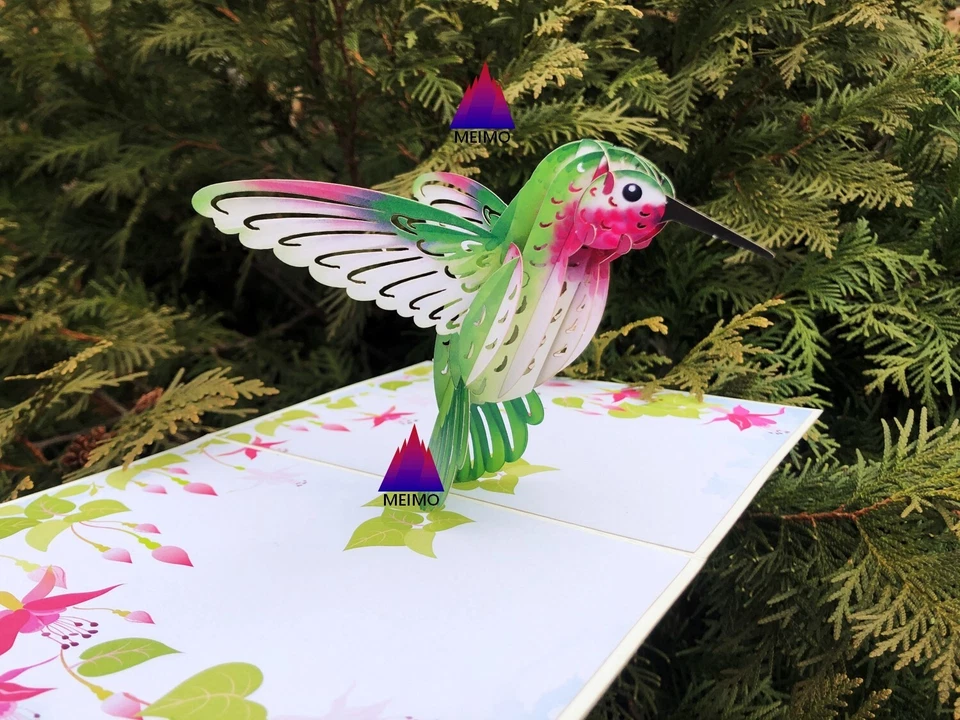 3D Pop Up Greeting Card Hummingbird Bird Birthday Mother Mom Anniversary Love - Image 3 of 4