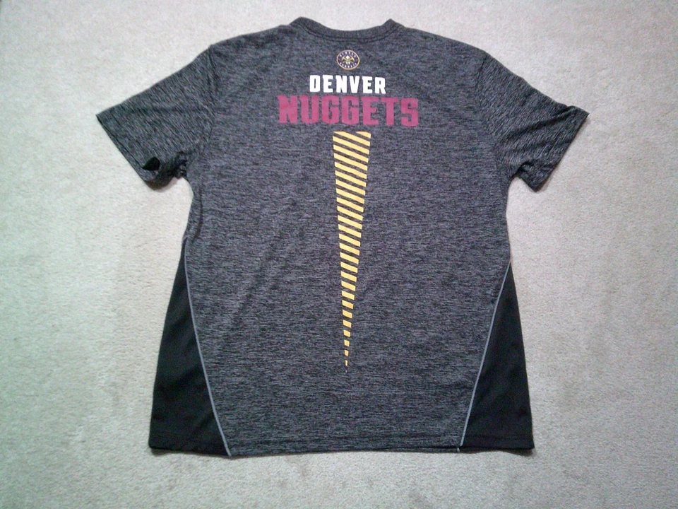 Denver Nuggets T Shirt Mens XL Extra Large Gray Double Sided - Image 2 of 4