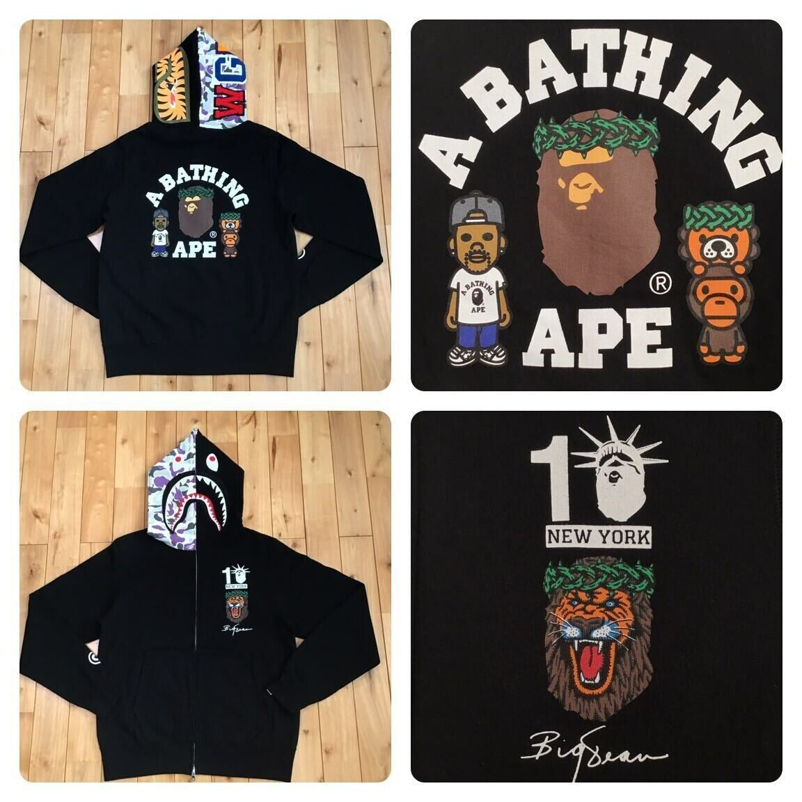 BAPE Big Sean NYC Shark full zip Hoodie BAPE camo… - image 1