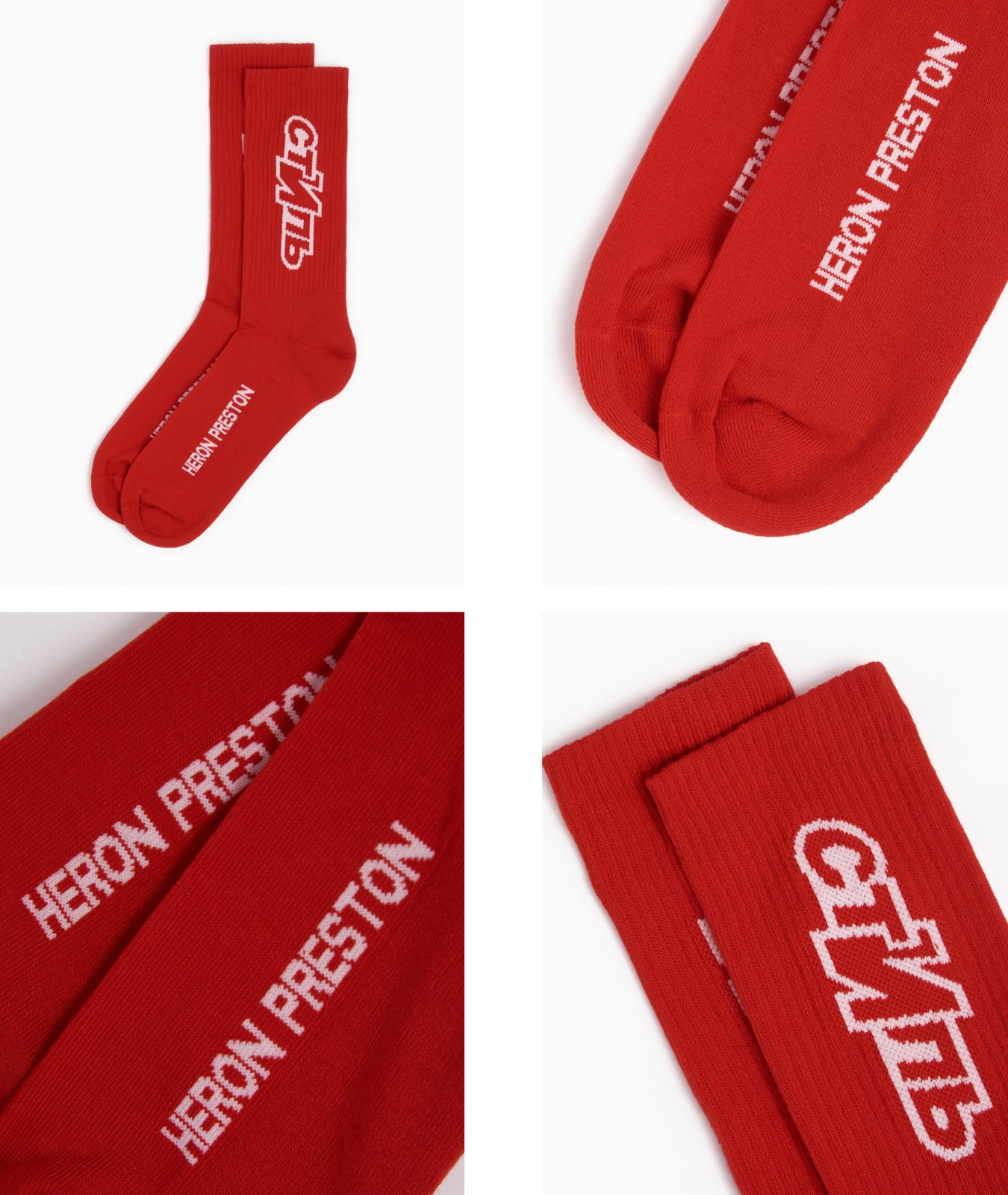 Heron Preston CTNMB C???? Long Sheer Tennis Socks Intarsia-Knit Sneaker Socks
