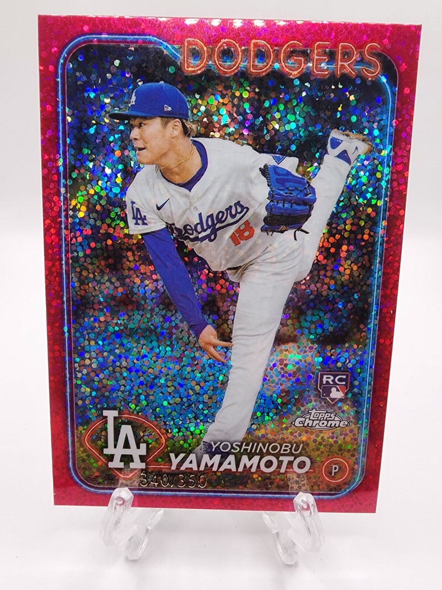 2024 Topps Chrome Yoshinobu Yamamoto RC MAGENTA SPECKLE REFRACTOR 