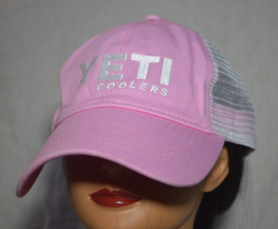 Yeti Coolers Logo Ladies Low Profile Trucker Hat Cap Pink 