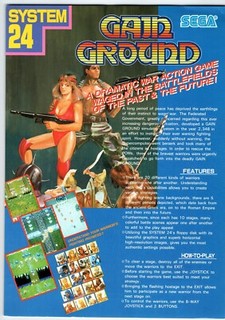 Gain Ground Video Arcade Game FLYER 1980's Original  8.25" x 11.5" Promo 1988