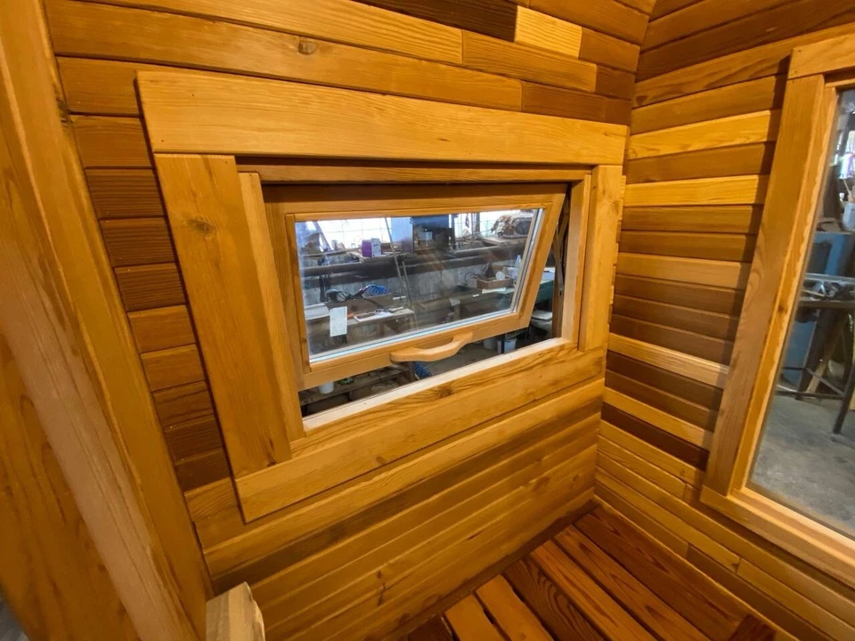 Quadrosauna Luxus, Premium Saunafass, Fasssauna aus Thermoholz 4 m / Isolierung - Bild 3 von 4