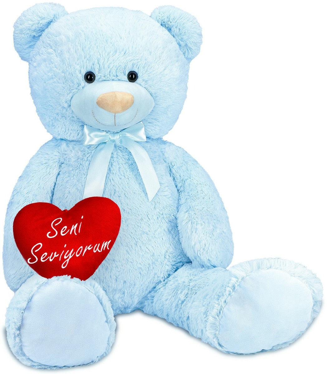 BRUBAKER Kuscheltier XXL Teddybär 100 Cm Mit Je T'aime Herz (1-St), Großer Teddy Bär, Stofftier Plüschtier