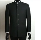 Fashion Men Traditional Coat Mandarin Formal Collar Single Breasted Suit Jacket