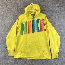 Nike Therma-Fit Women's Size L Neon Yellow Pullover Hoodie Sweatshirt / 57-18