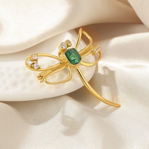 A28 Brooch Dragonfly Silver 925 Gold Plated - Bild 2 von 4