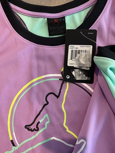 Nike Jordan Jumpman Girls' Tie Dye T-Shirt Dress Size L 12-13YRS Purple Green #6 - Picture 7 of 12