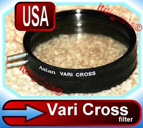 72mm Vari-Cross 4F Lens Filter 4PT Flares Dual Star Special Effects Vary Cross - Image 2 of 2