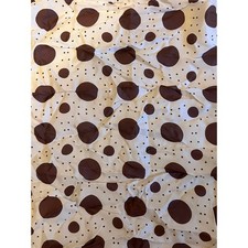 Vintage VERA Neumann Scarf  Signed  Brown Circles  21.5"  Made in Japan