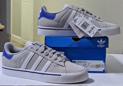 Adidas Campus VULC Men's Size 8.5 Athletic Shoes Gray/Blue/White BRAND NEW