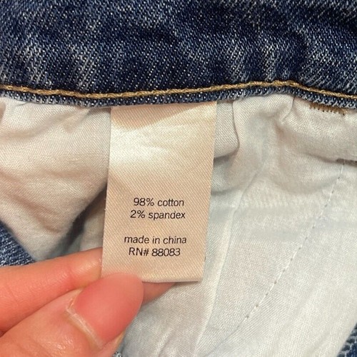 SO Jean Shorts Womens 7 Blue High Rise Stretch VTG Mom Medium Wash Distressed - Afbeelding 4 van 8