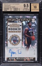 Zion Williamson 2019 Contenders Rookie Ticket Auto Cracked Ice /25 - BGS 9.5/10