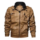 Mens Leather Motorcycle Jacket Vintage Distressed jacket Biker Winter Racer Coat