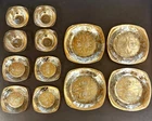 Jeanette Floragold Louisa Glass EtchedSet of 12: Bowls & Plates Setting for 4