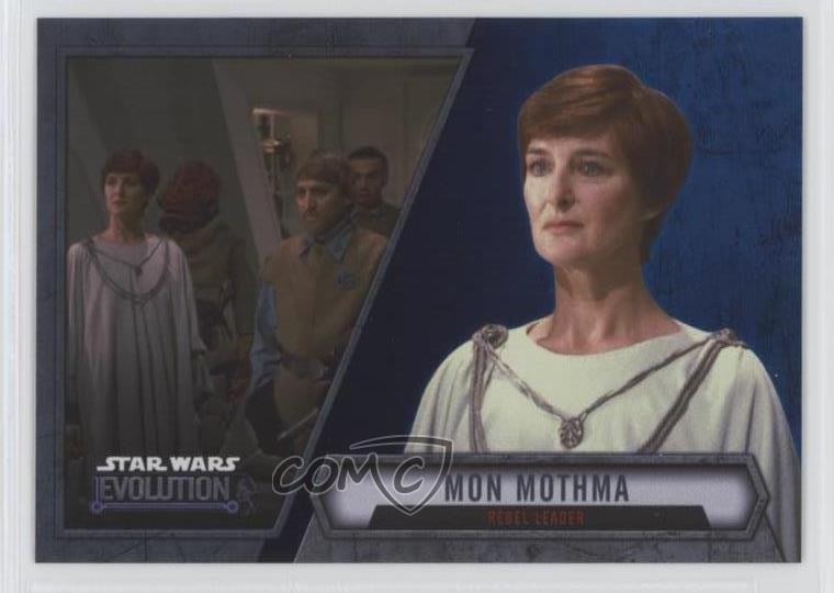 2016 Topps Star Wars Evolution Blue Lightsaber Mon Mothma Rebel Leader #85 2k3