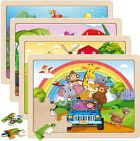 Synarry Tiere Puzzle Ab 3 4 5 6 Jahre, 4X24 Teilen Kinder Holzpuzzle, Vorschule