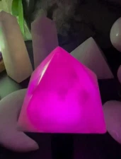 Pink Mangano Calcite Pyramid  Healing Crystal Energy Amplifier Reiki UV Reactive