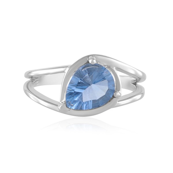 Cavill Fluorit Ring 1,7Ct Tropfen Silber 925 Platinbeschichtet Damen-image
